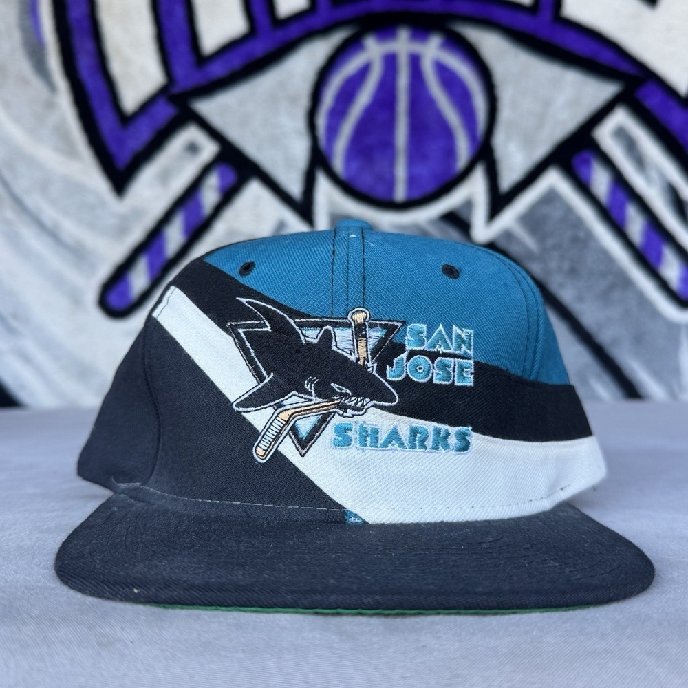 Rare NHL San Jose Sharks Starter Wool Snapback Hat Cap VTG‎